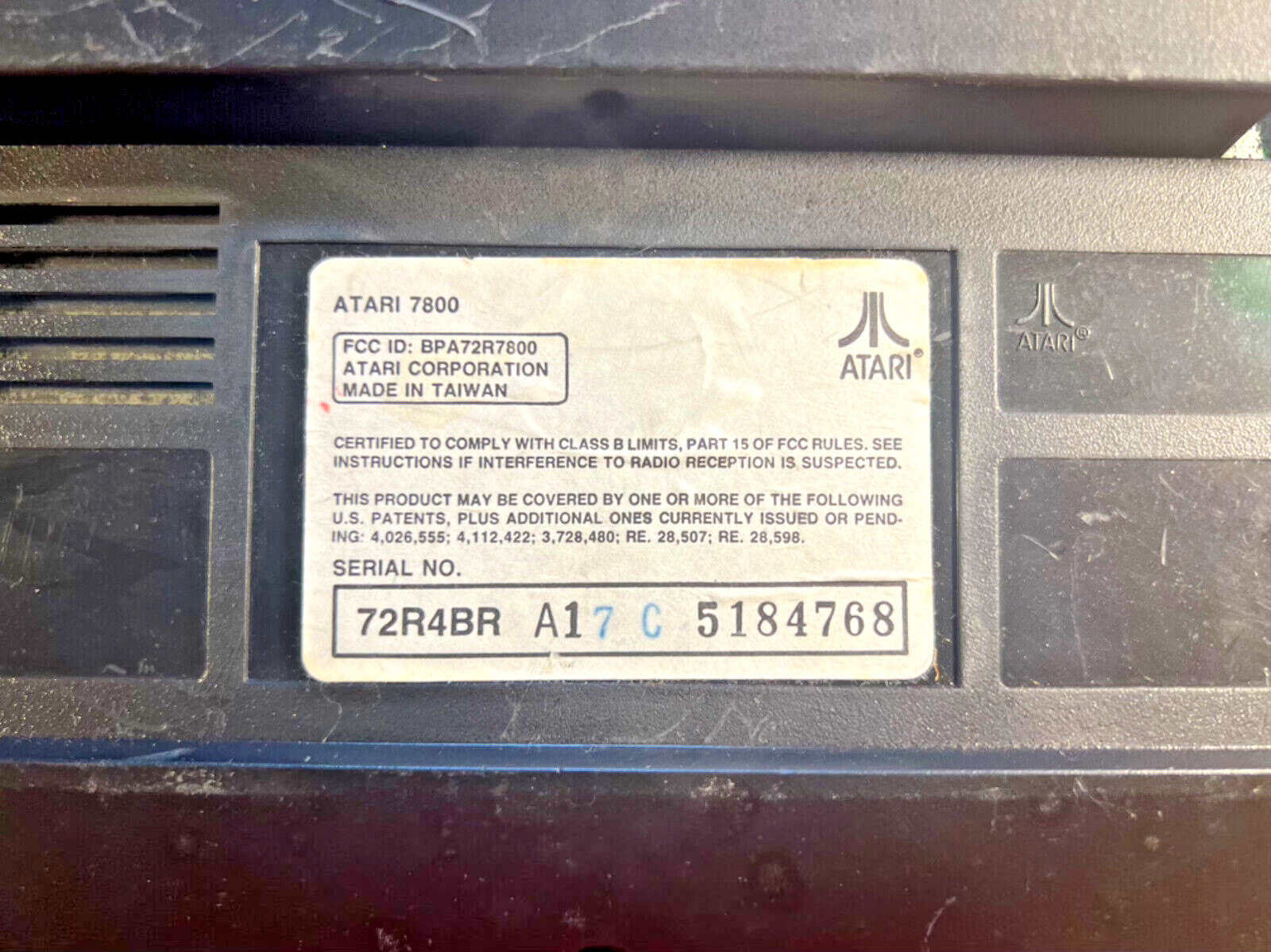 Atari 7800 ProSystem Video Game Console Only Vintage PARTS OR REPAIR UNTESTED