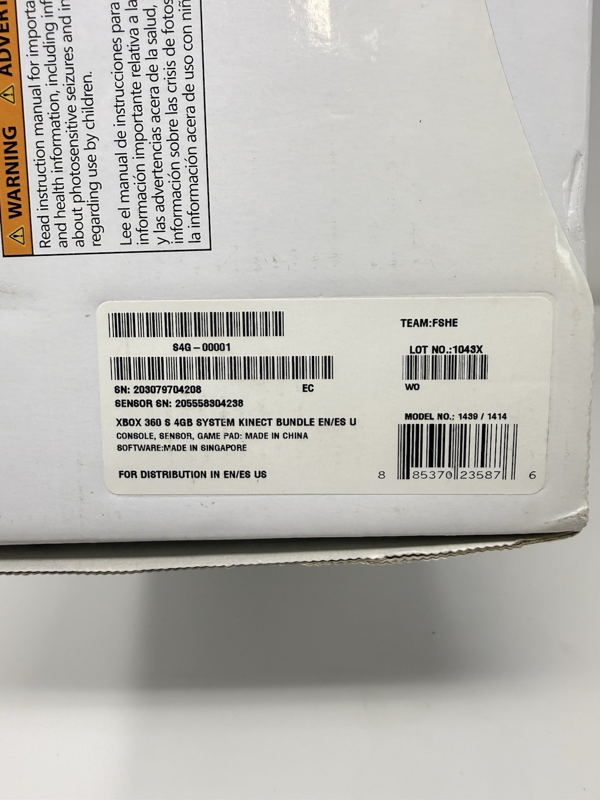 Microsoft Xbox 360 S 4GB Console Kinect Controller Box Tested