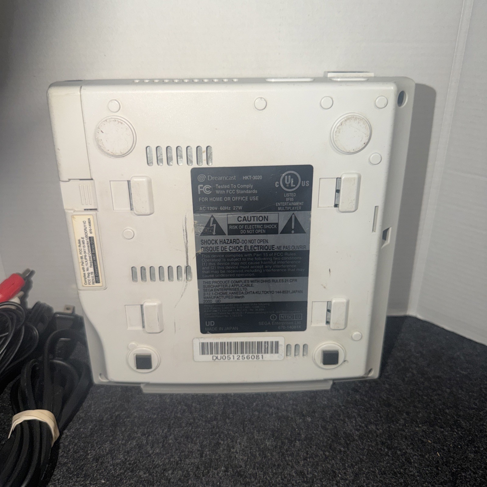 Sega Dreamcast Bundle – Console/Controller AV & power Cables – Tested Working