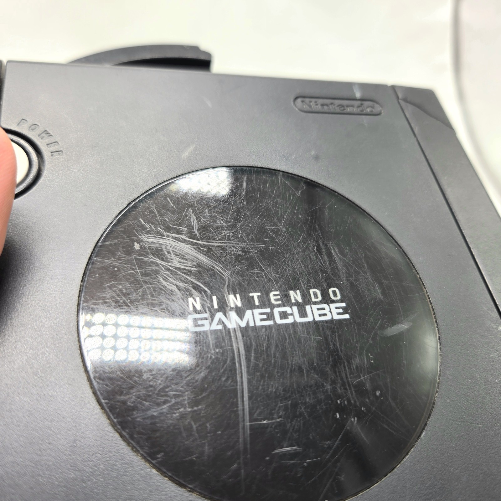 Nintendo GameCube Black Console DOL-001 Power Adapter/Video Cable WORKS DAMAGED