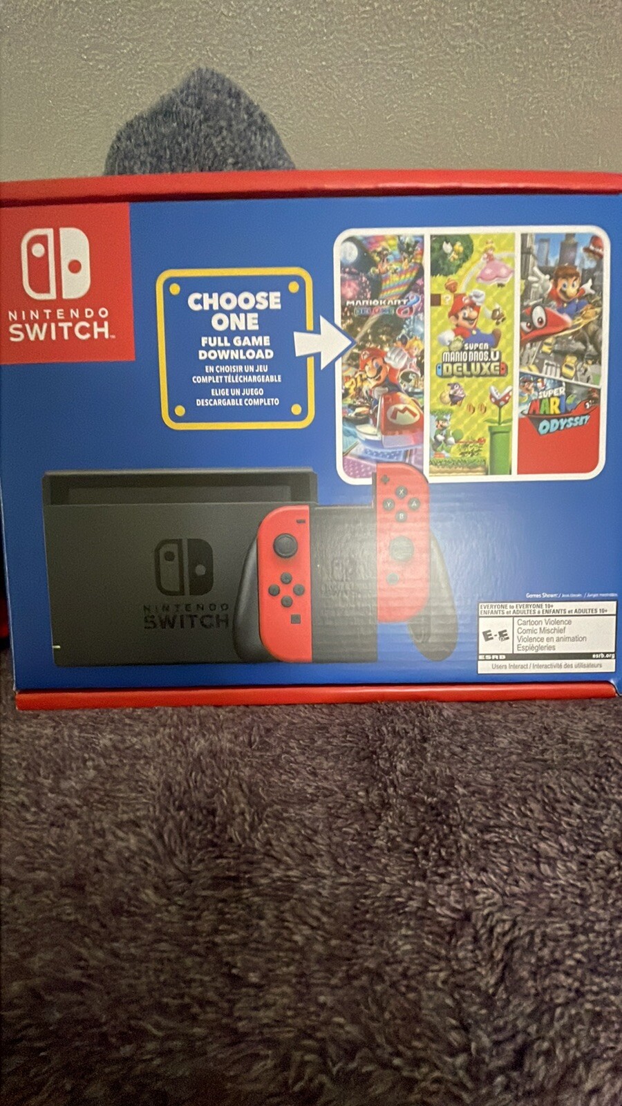 Nintendo Switch Mario Bundle 32GB Console – Black/Red Comes With A Game!