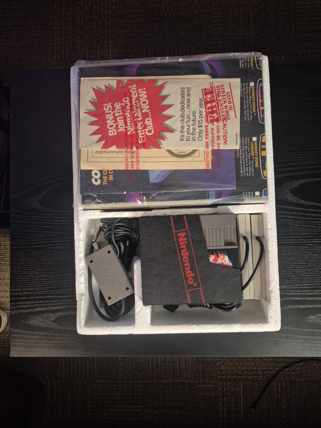 NES Nintendo Control Deck Console CIB with super Mario bros 5 screw version