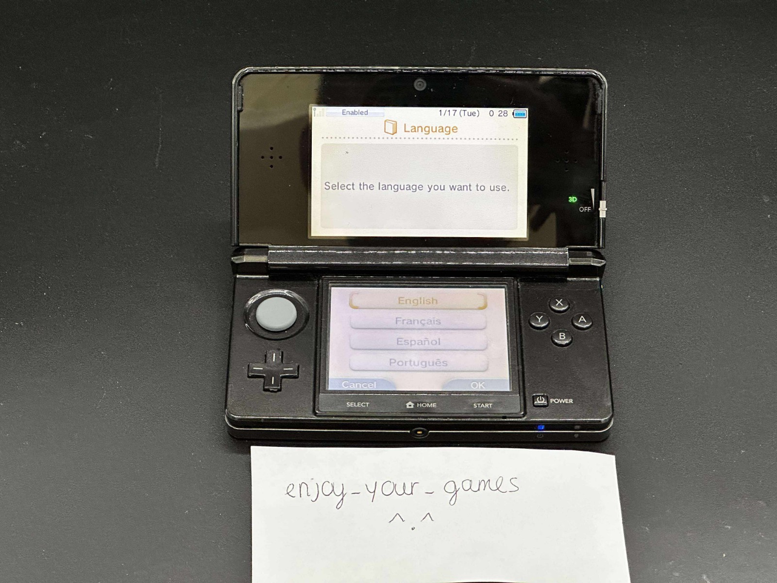 Nintendo 3DS Black Model | English | Charger | US Seller-SHIP IN 1-DAY