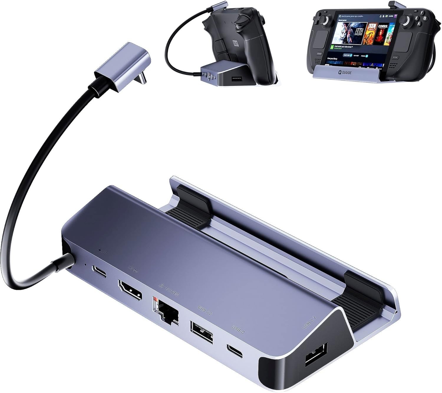Steam Deck Dock, 6 in 1 Valve Steam Deck Docking Staion with 2*USB-A & USB-C …
