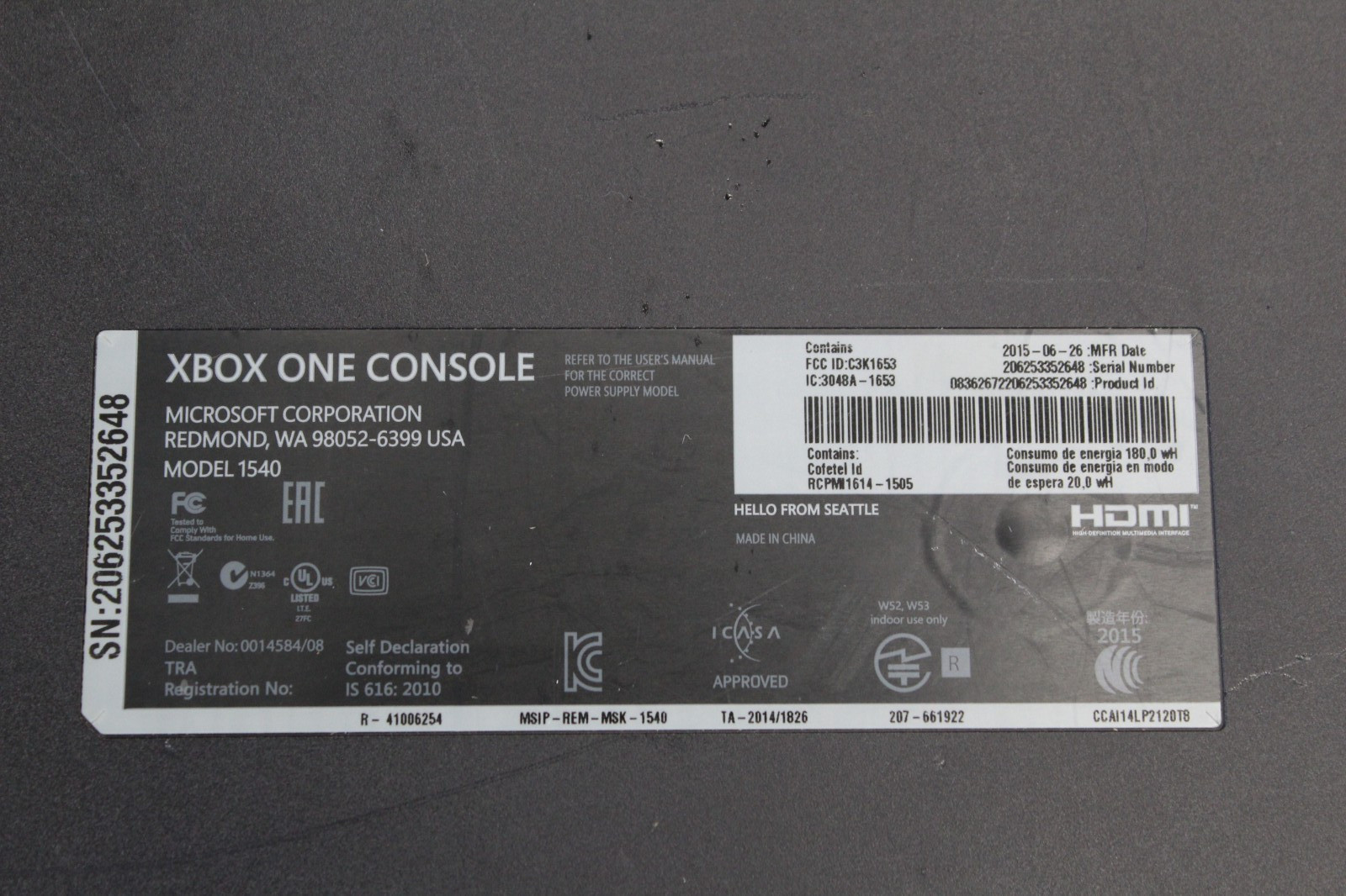 Microsoft Xbox One 500GB Console Original – Black with White Wiress Controller
