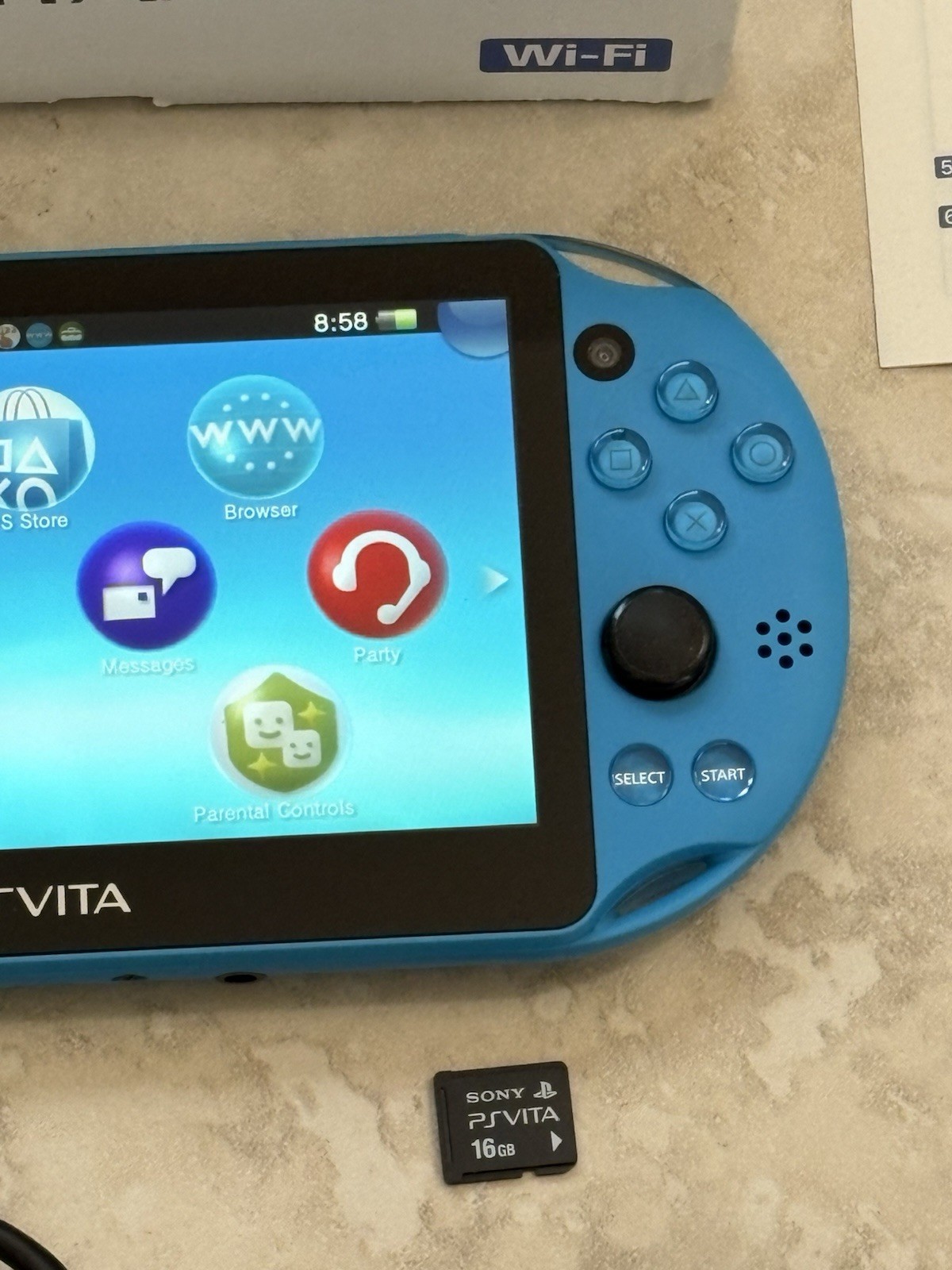 Sony PS Vita PCH-2000 Complete In Box – Aqua Blue 16GB Very Good Condition