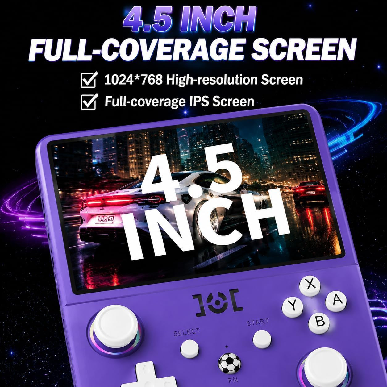 R36MAX2 Retro Handheld Game Console, 4.5-Inch 1024X768 IPS Screen, 128GB 22000+