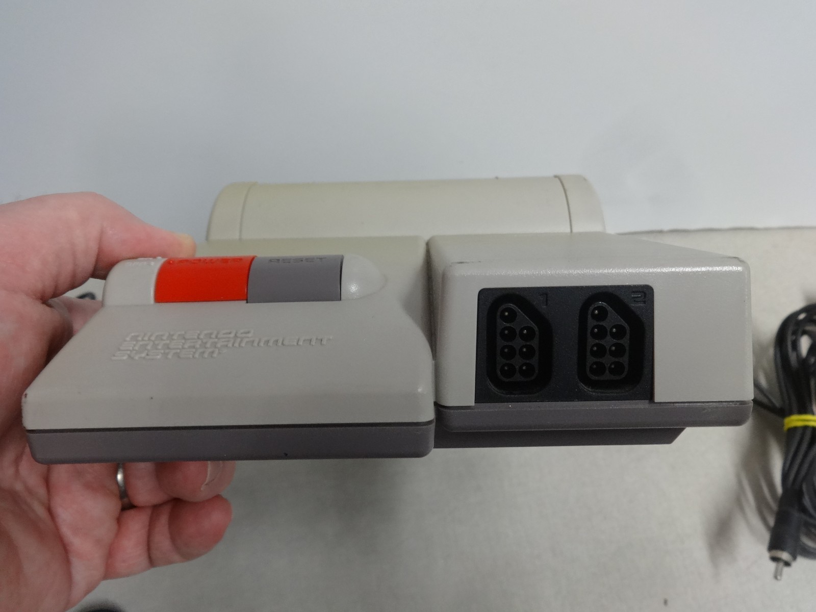 Nintendo NES Top Loader W/Dogbone Controller + OG Controller Tested Works Great