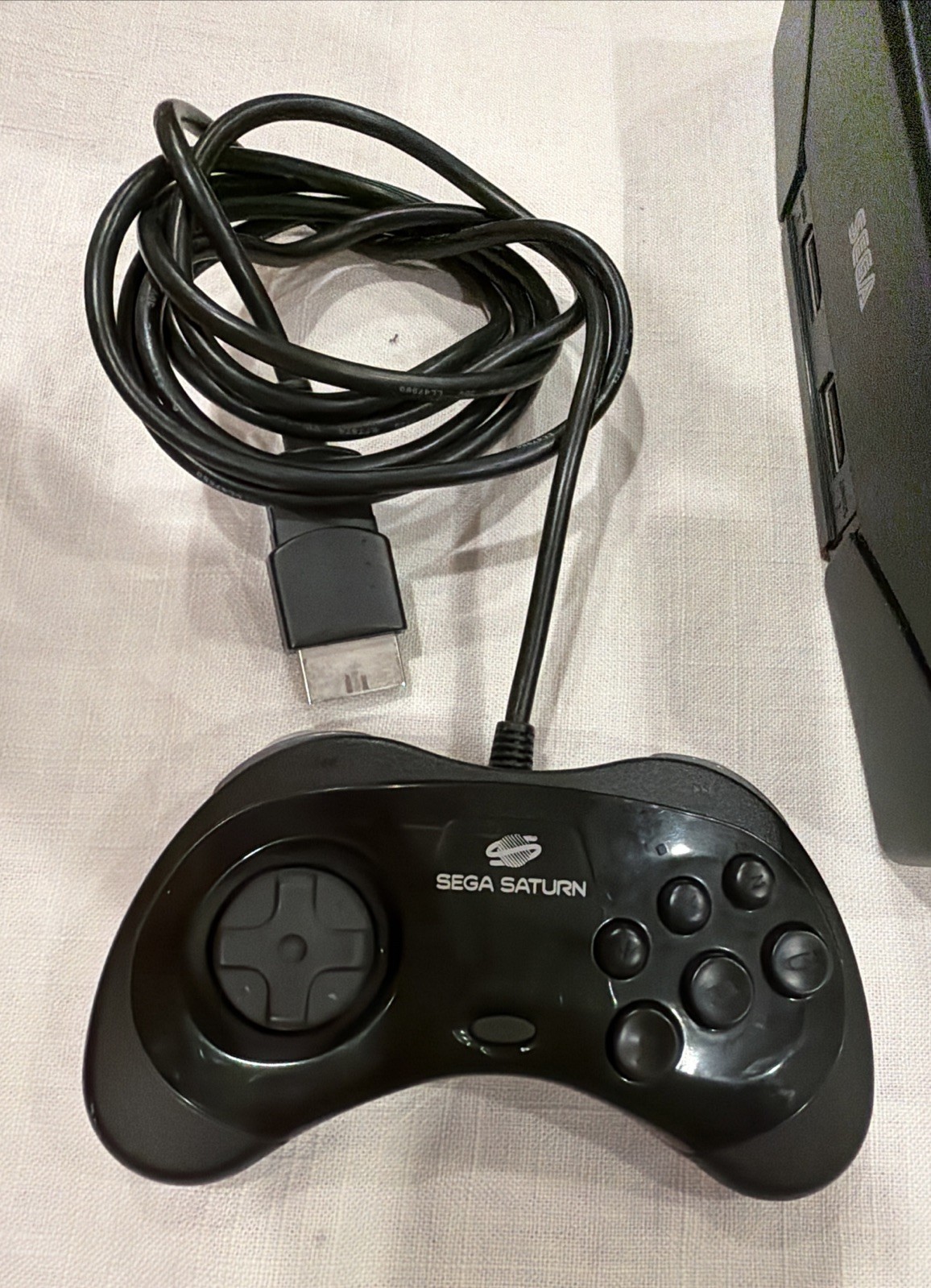 SEGA Saturn Console Black w/ Power & AV Cords, NTSC-U/C MK-80000 Tested, Nice