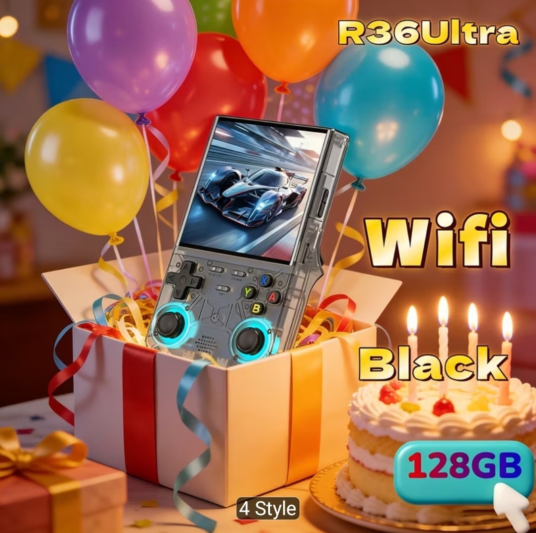 R36 Ultra 4″ 720×720 Handheld Game Console 128GB 3500mAh Wi-Fi Purple