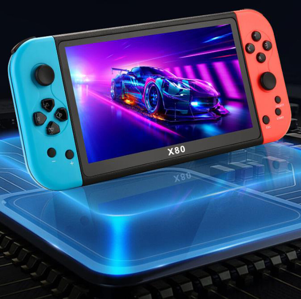 Portable X80 Game Console 7.0″ Screen Home Handheld Built-In 20000 Games HD TV