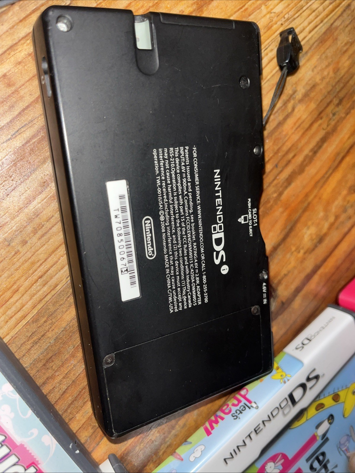 Nintendo DSi (TWL-001) 2008 Black Bundle w/ 5 Games & Carrying Case