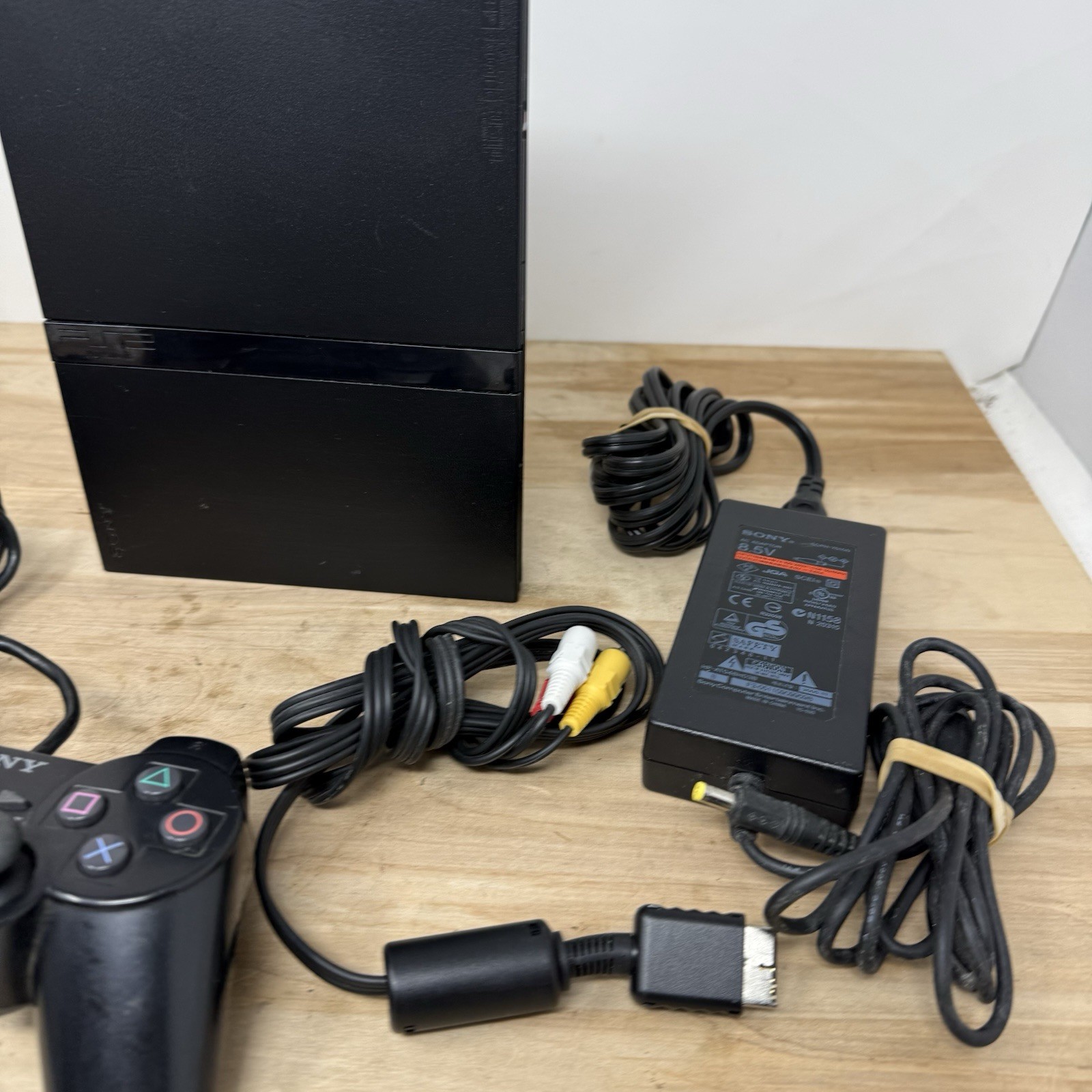PS2 Slim SCPH-77001 Console W/ Power + AV Cables & Controller Tested Working