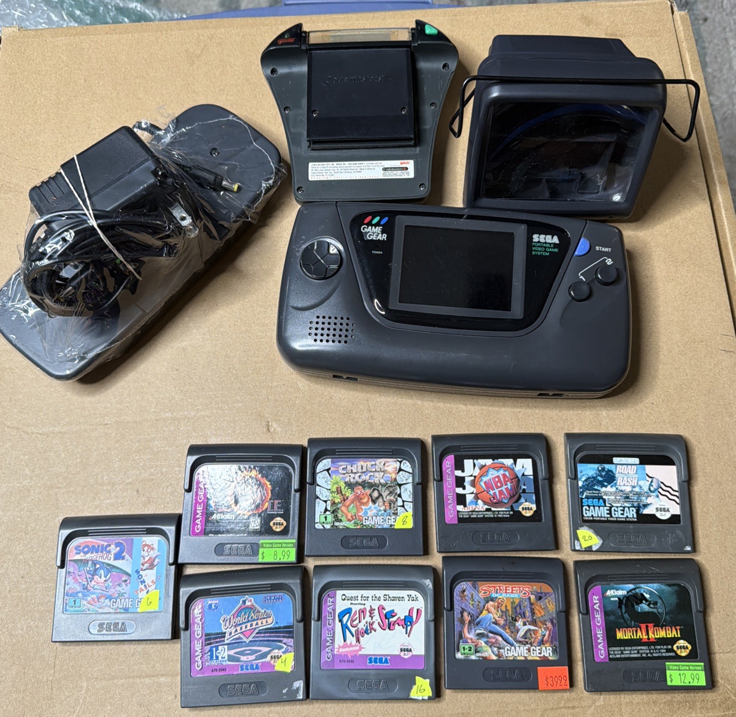 SEGA Game Gear Original Console Excellent WORKING 9 Games Included Plus Extras
