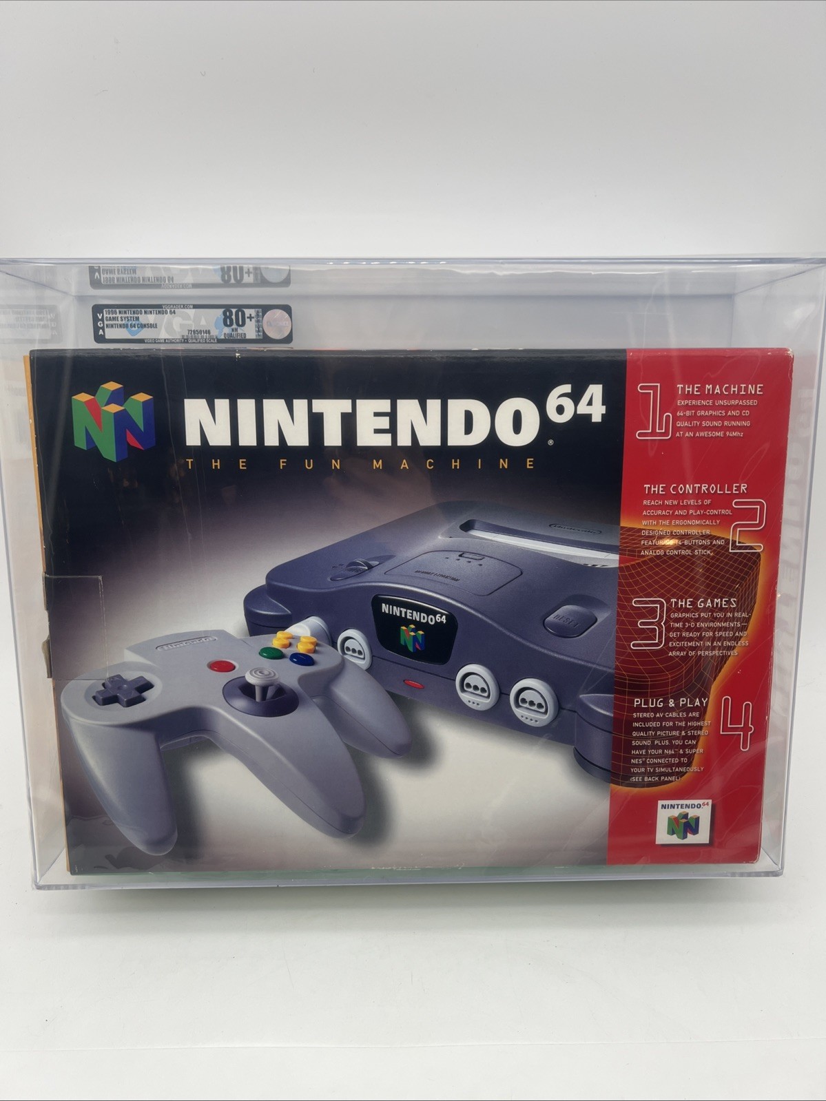 1996 Nintendo 64 Console 80+ “NM Qualified” VGA Graded(1/7/2026) w/ COA RARE