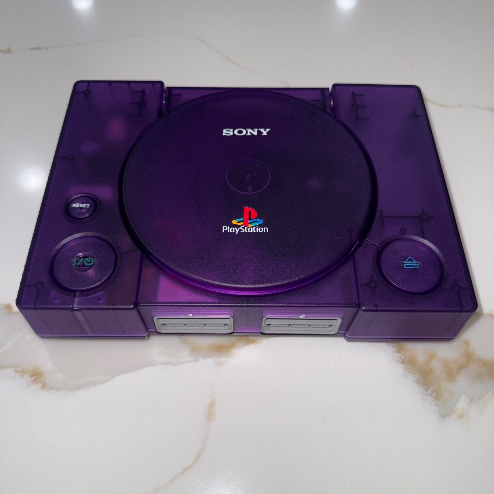 Sony PlayStation 1 Console (SCPH-5501) Bundle – Translucent Clear Purple Shell