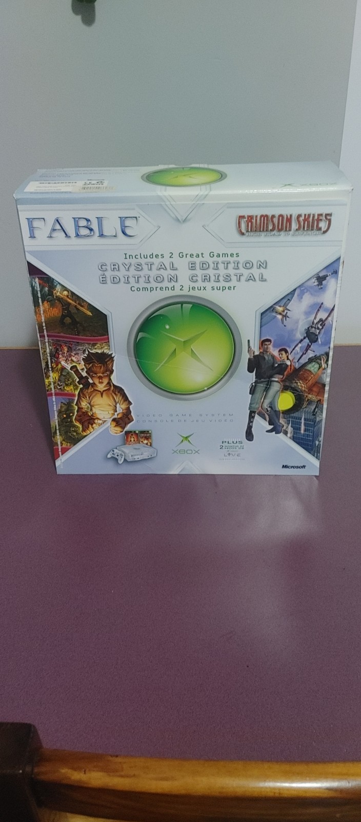 Rare Microsoft Xbox Crystal Edition Fable Bundle Console Canada Exclusive Opened