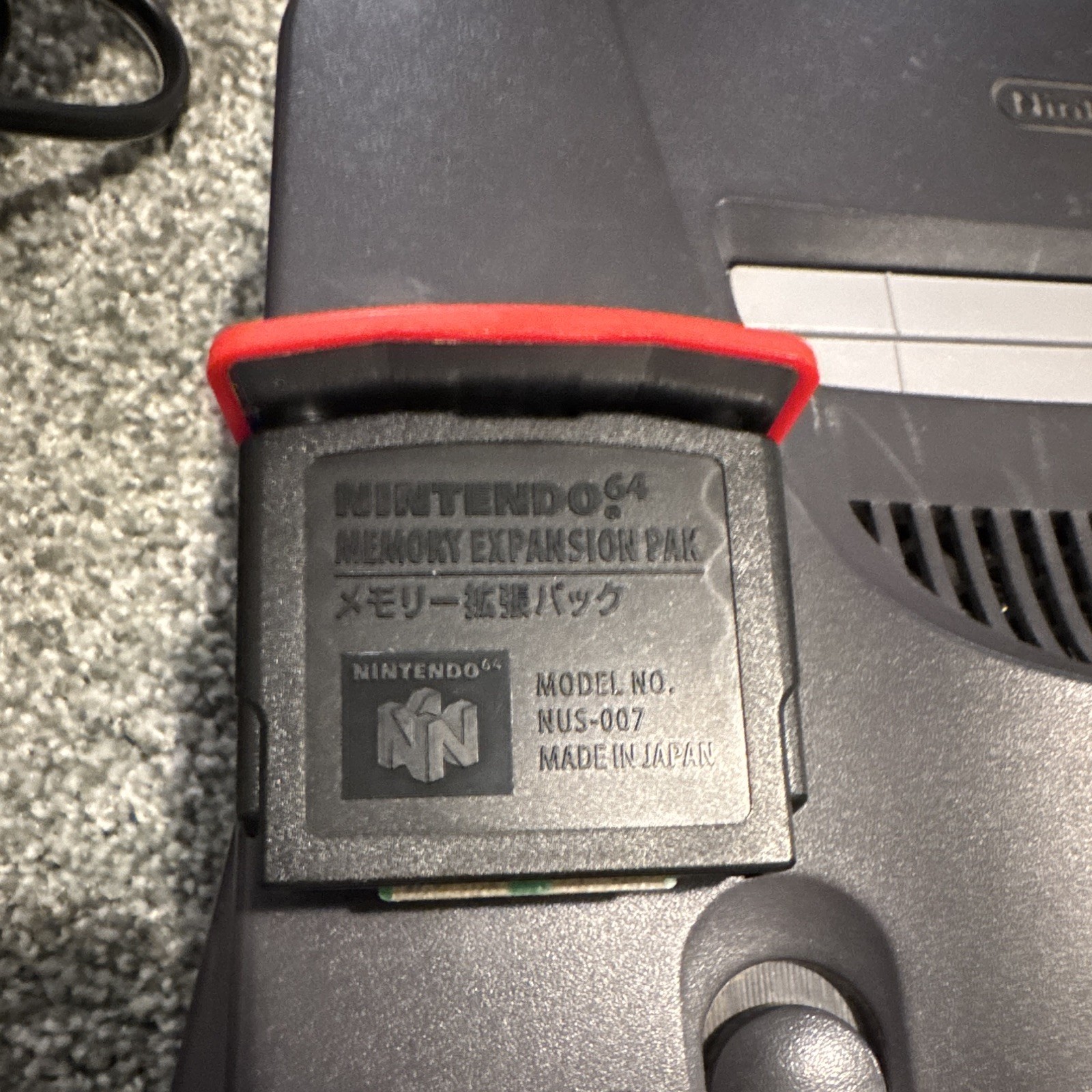 Nintendo 64 N64 Gray Console w/ Memory Expansion Pak NUS-001 NUS-007 NTSC-J