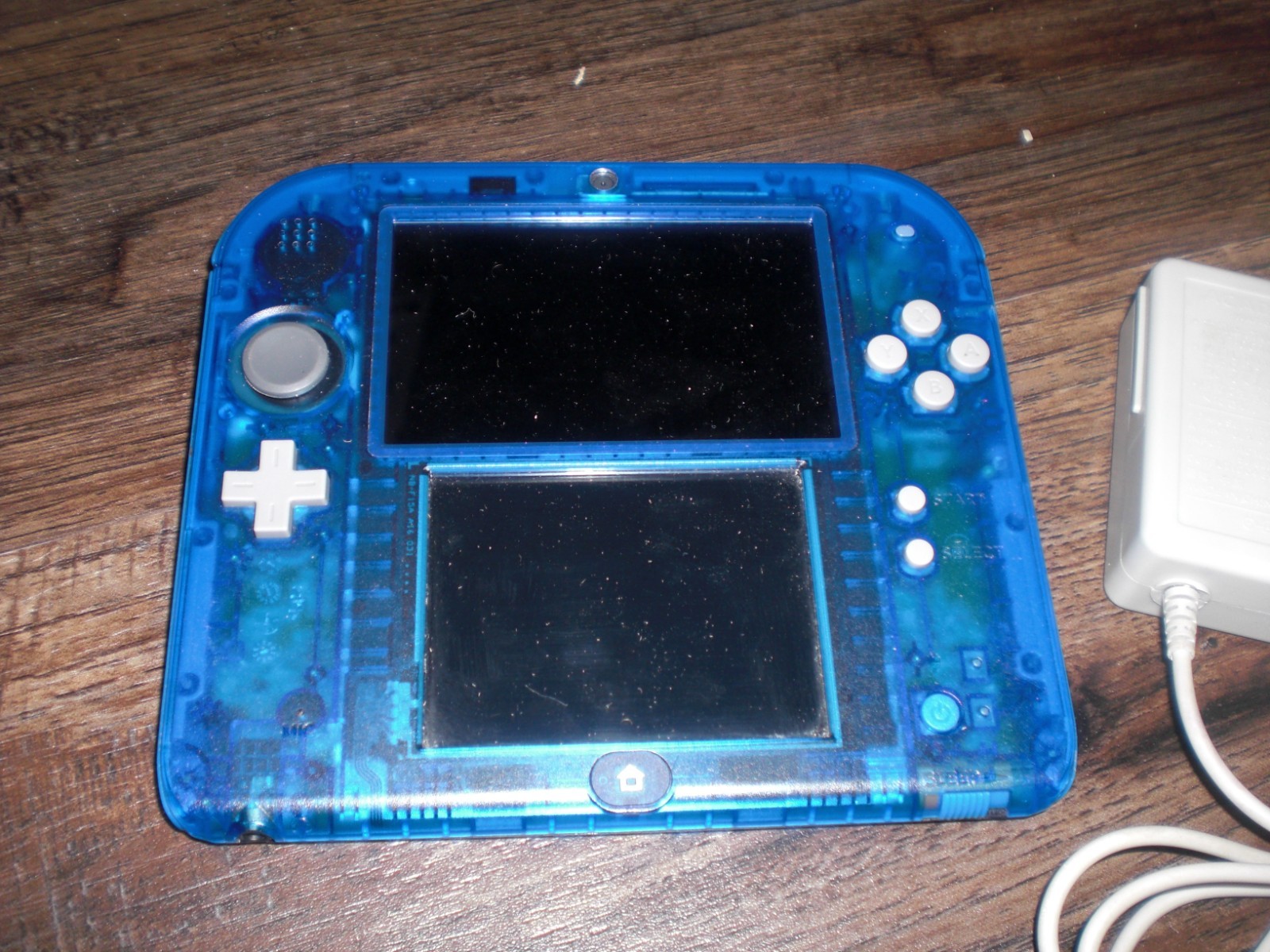 Nintendo 2DS Crystal Blue Transparent Clear Console System NTSC U.S. USA Tested
