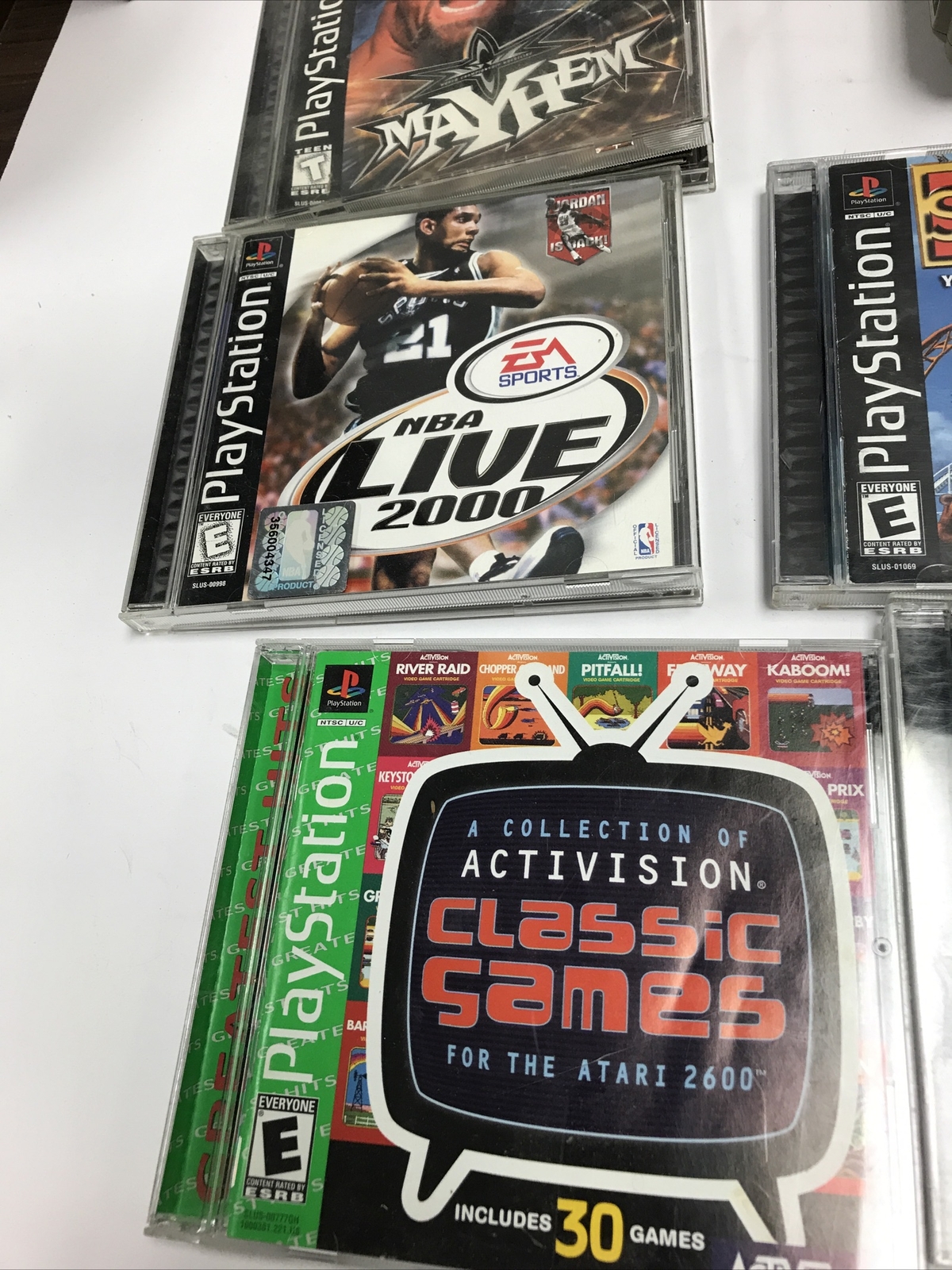 PS1 Console SCPH-9001 in Box with Controllers 12 Games Memory Cards Powers On