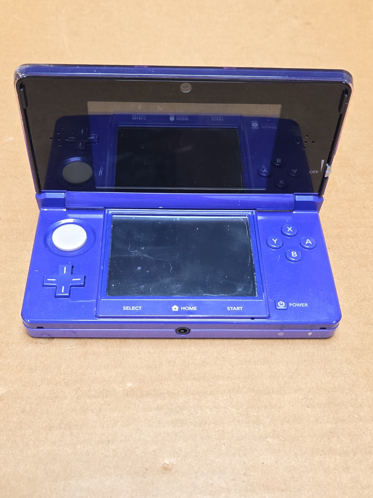 Nintendo 3DS Midnight Purple Tested *Some Damage* W/ Charger * SEE PICS