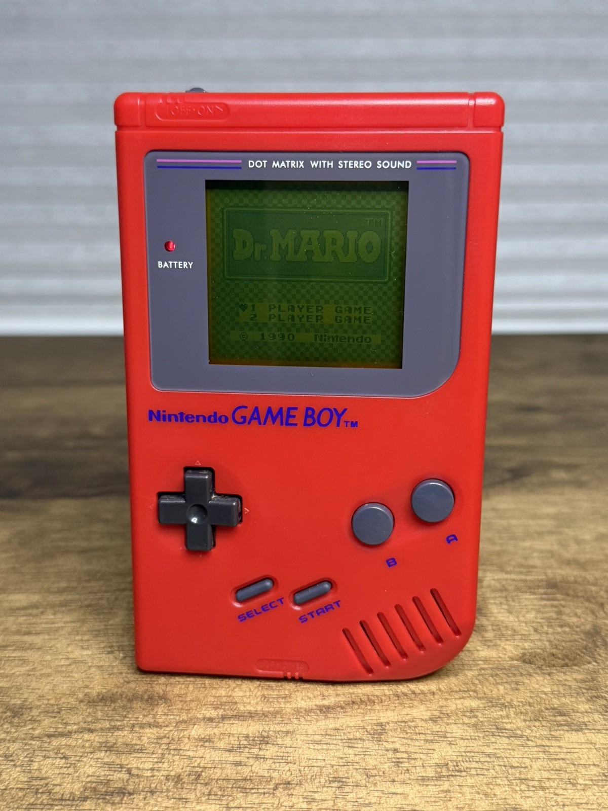 Original Nintendo Gameboy Console System Custom Red & Dr Mario! Great Condition!