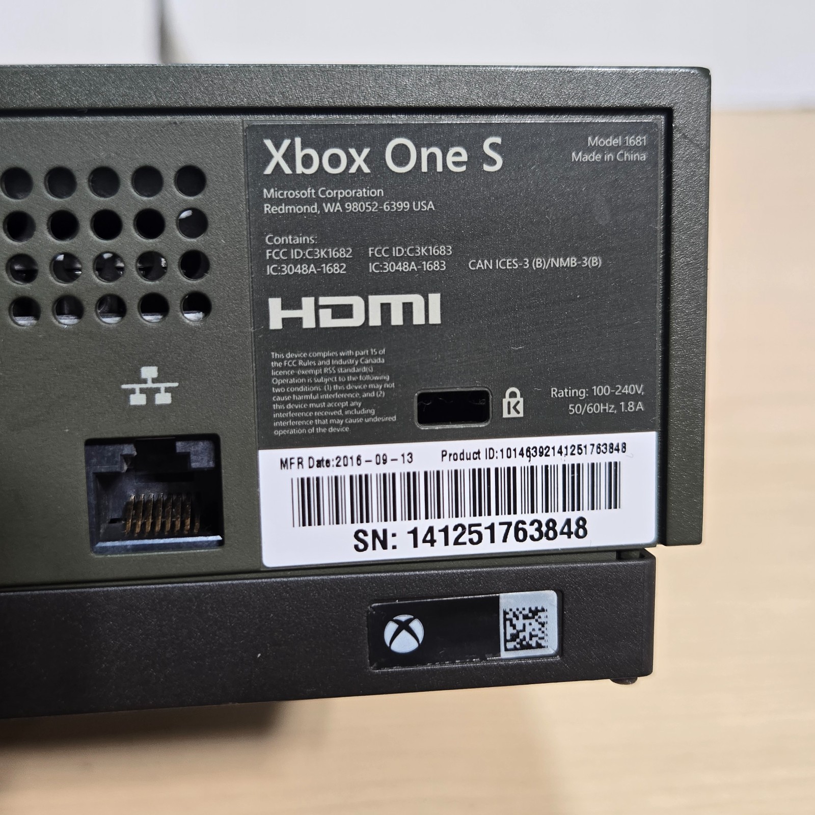 Xbox One S 1TB Military Green Console Only Tested Working