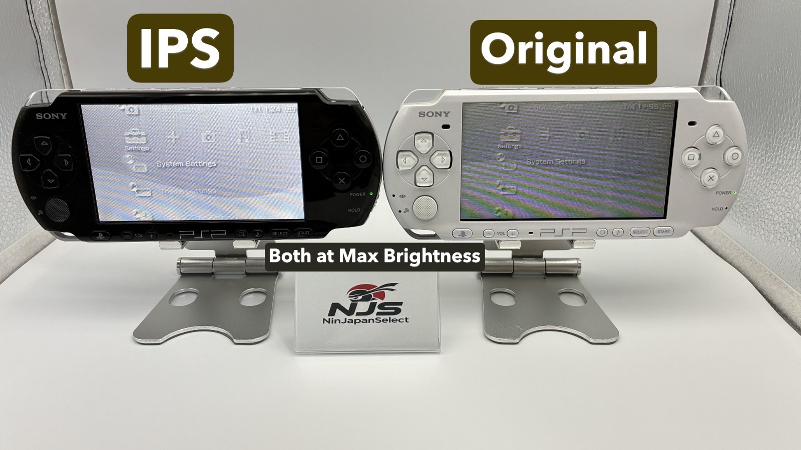 PSP-3000 Black w/ Glass Lens IPS Screen Upgrade New Battery USB-C connector 4GB
