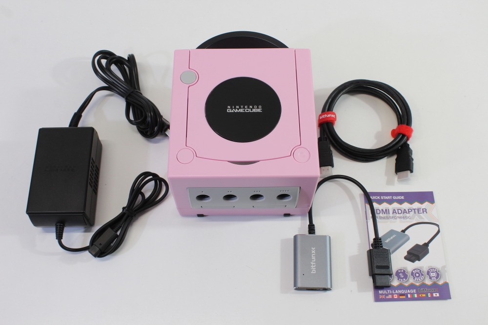 Nintendo Gamecube Console Pastel Pink AC & S-Video to HDMI NTSC-U/C DOL-001 GC