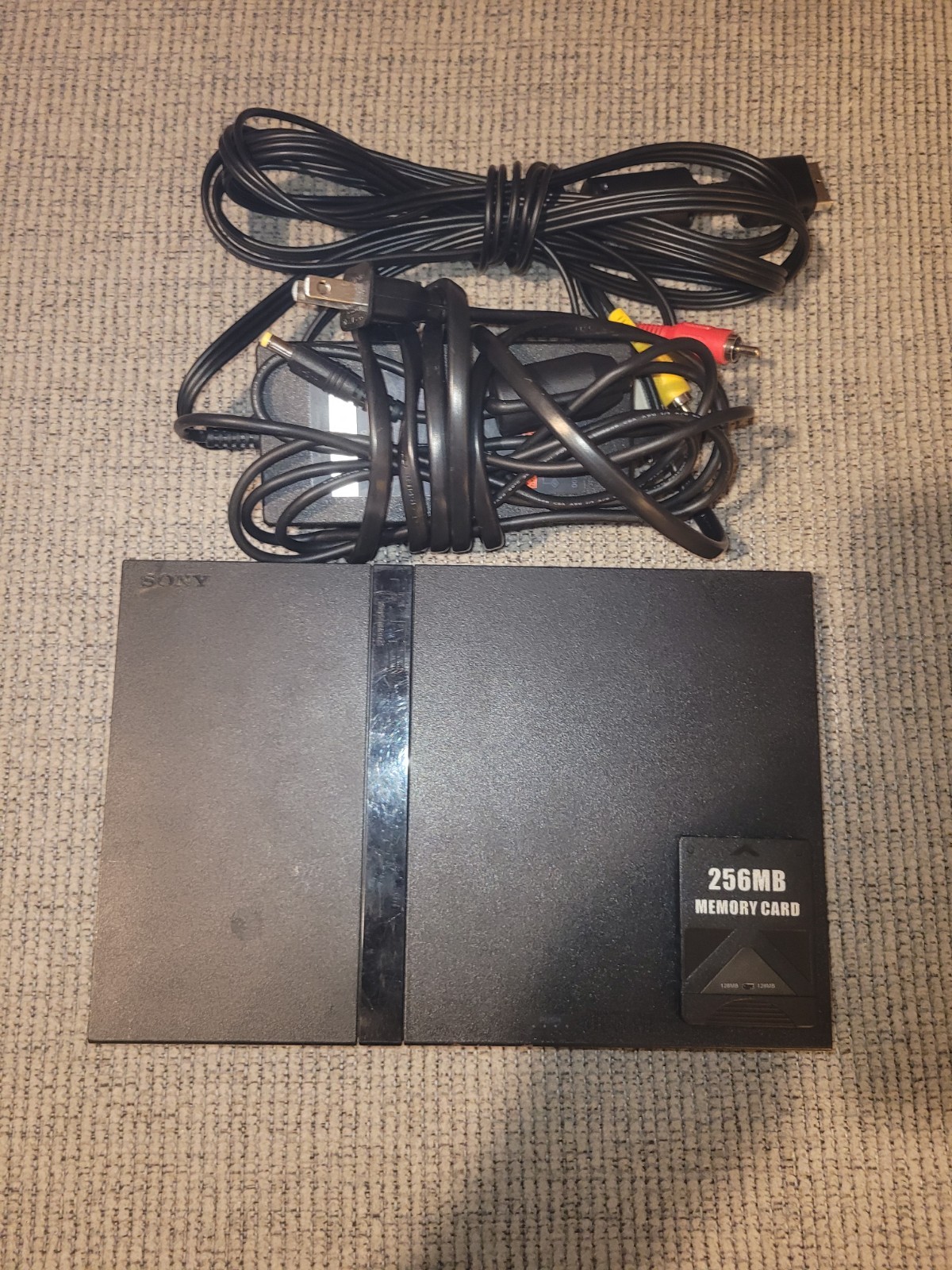 Sony PlayStation 2 Slim Power Cord with 2 Controllers And Sly Cooper