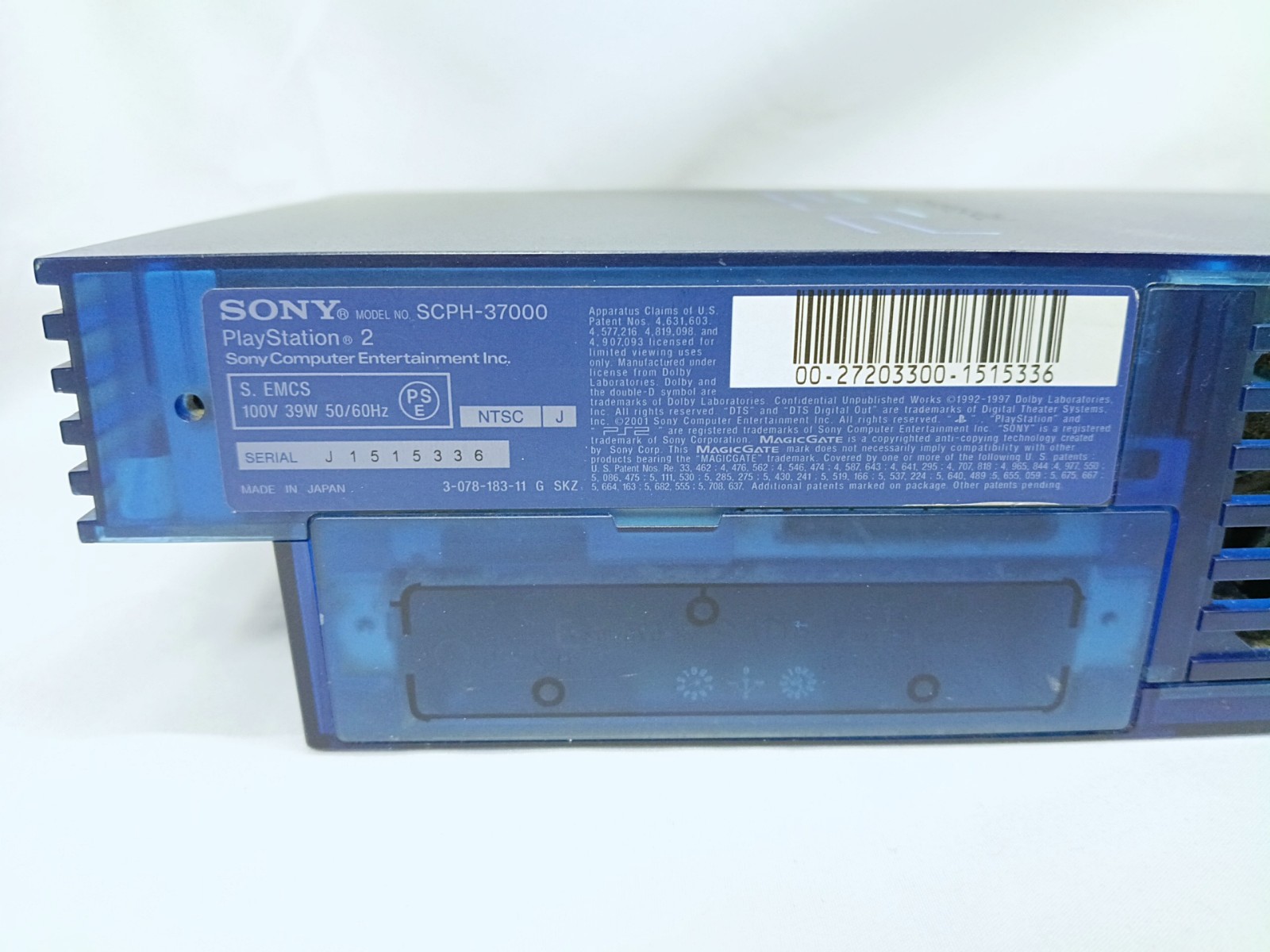 PS2 Ocean Blue Console Controller set Playstation2 NTSC-J Japan Tested