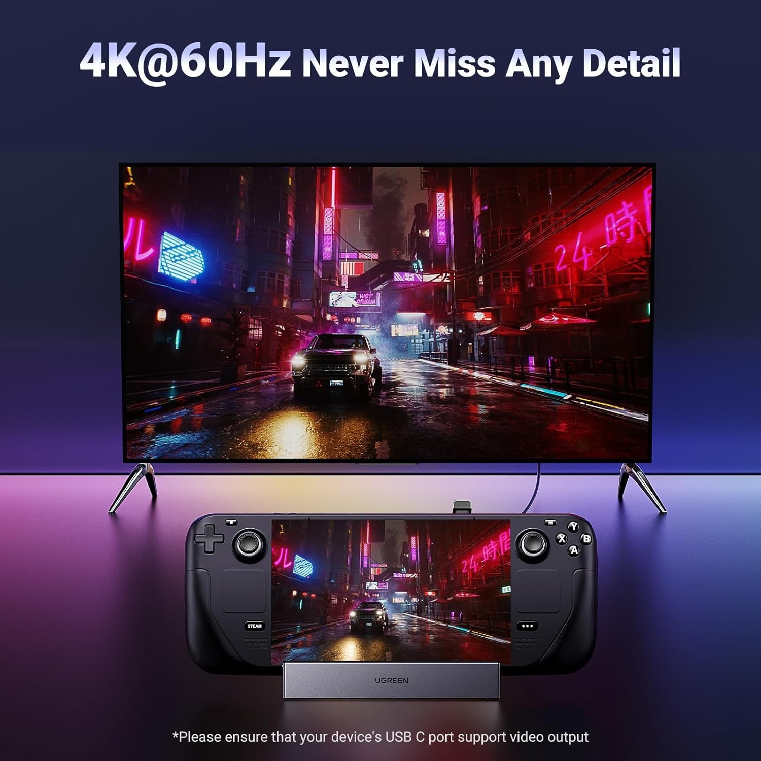 USB C Docking Station 9-in-1 HDMI Ethernet 4K@60Hz USB 3.2 PD 100W for Gaming