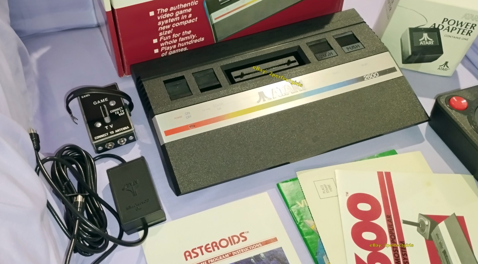 Atari Jr 2600 Rainbow Console CIB w/ALL ORIG Inserts 1987 NM+ HTF TESTED