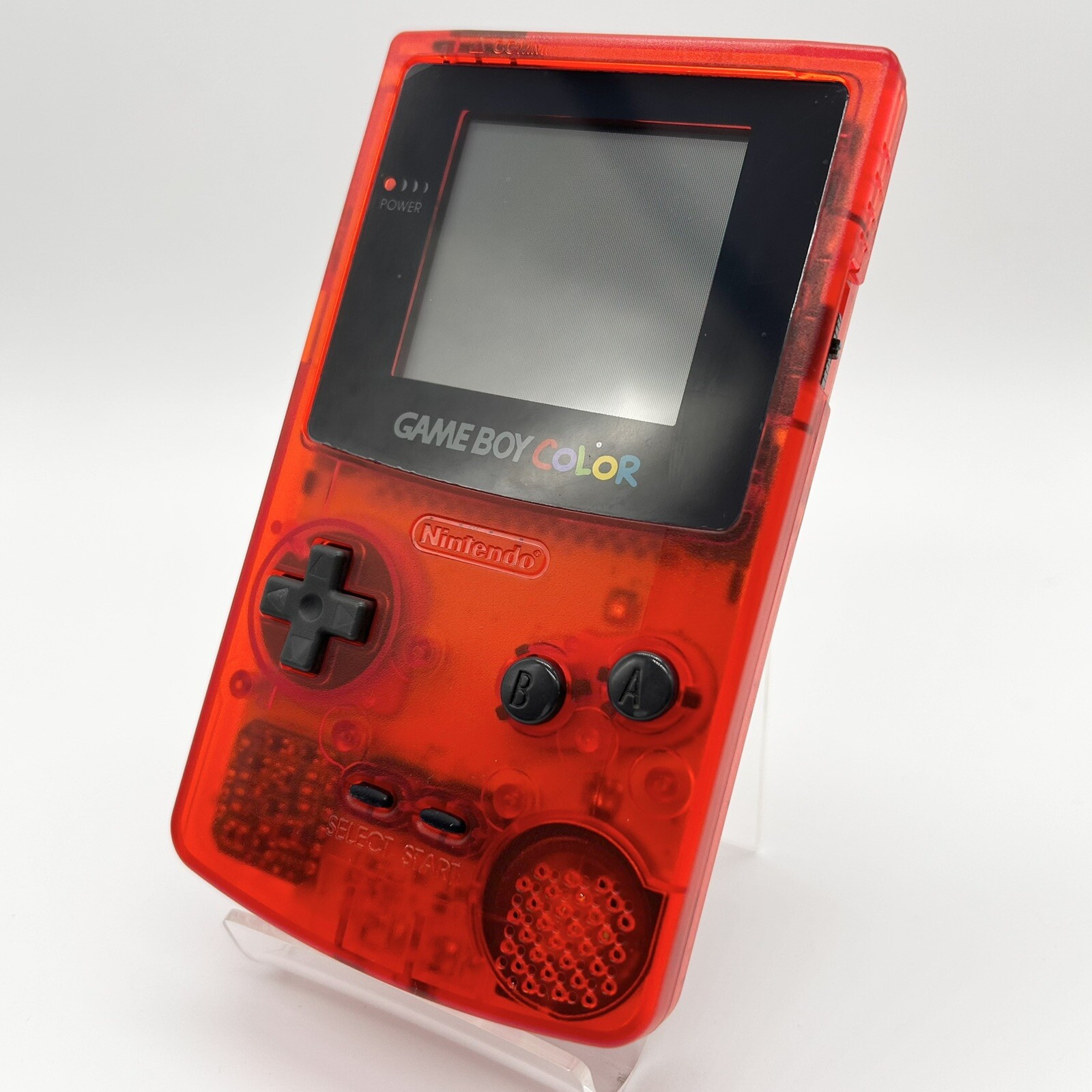 Costomized Gameboy Color Clear Red Handheld System Console New Shell & Screen!