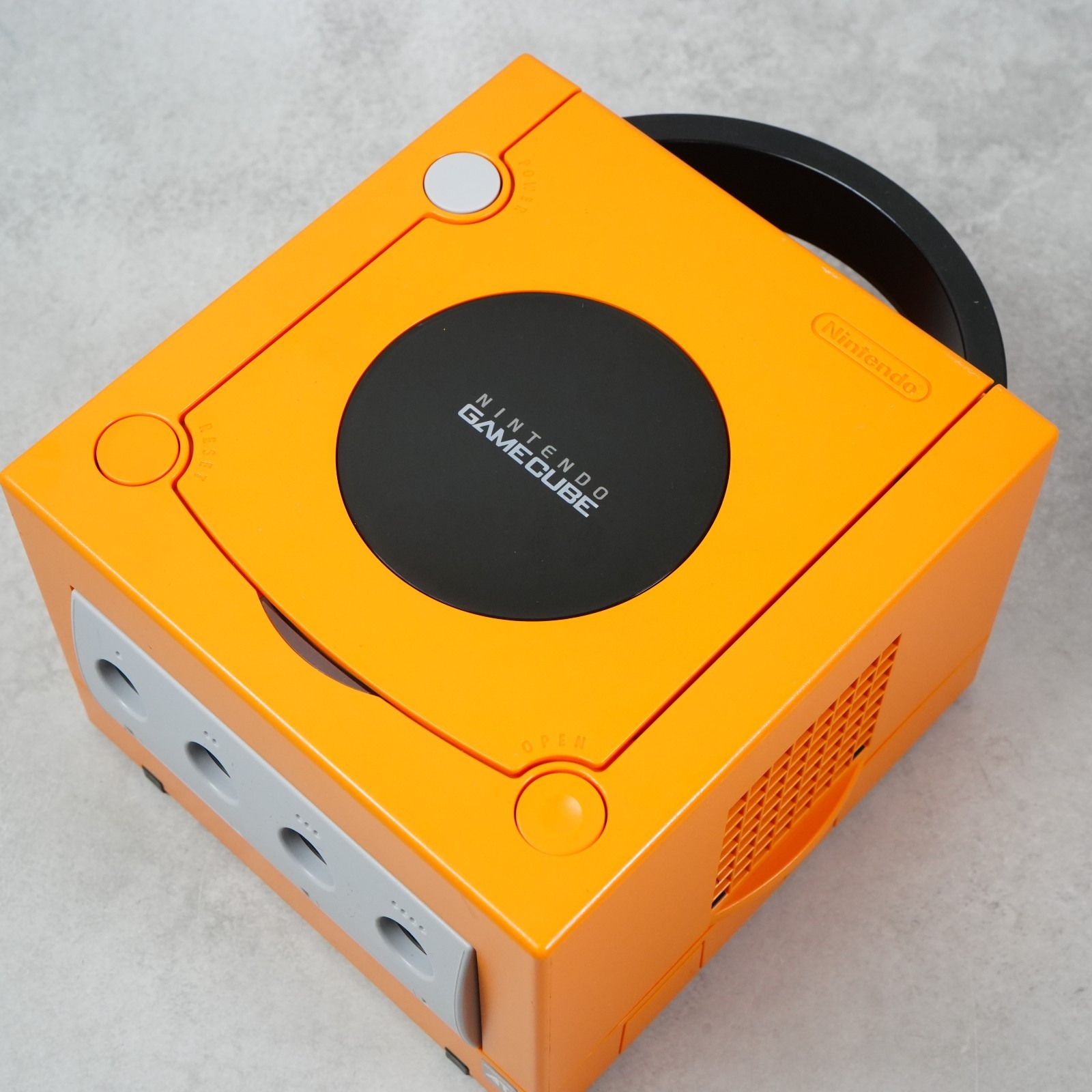 GameCube Orange Console DOL-001 NTSC U-C/J Region Switch Mod Nintendo w/ Cable