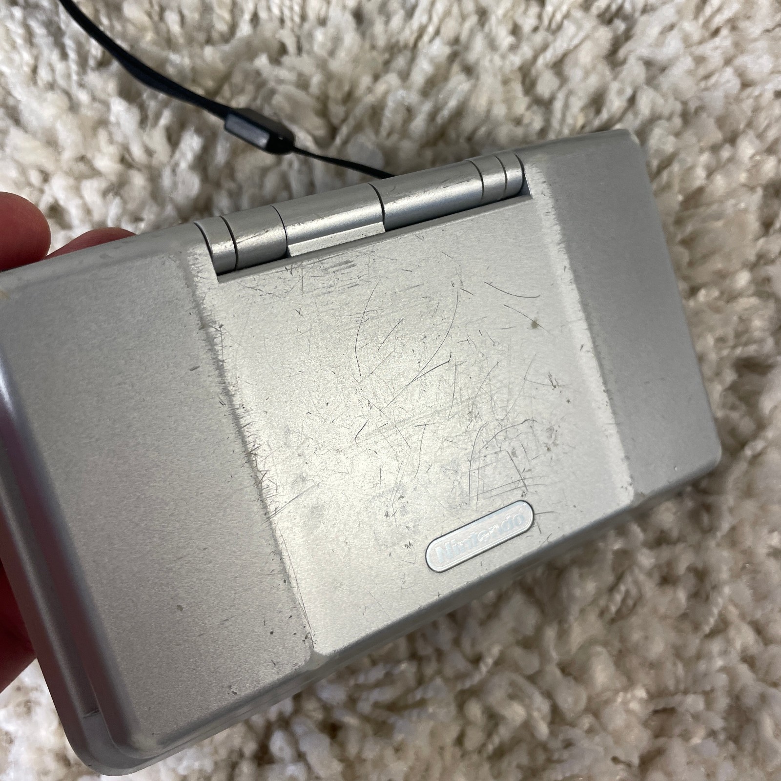 Nintendo DS Original NTR-001 Titanium Silver Handheld Console System Tested
