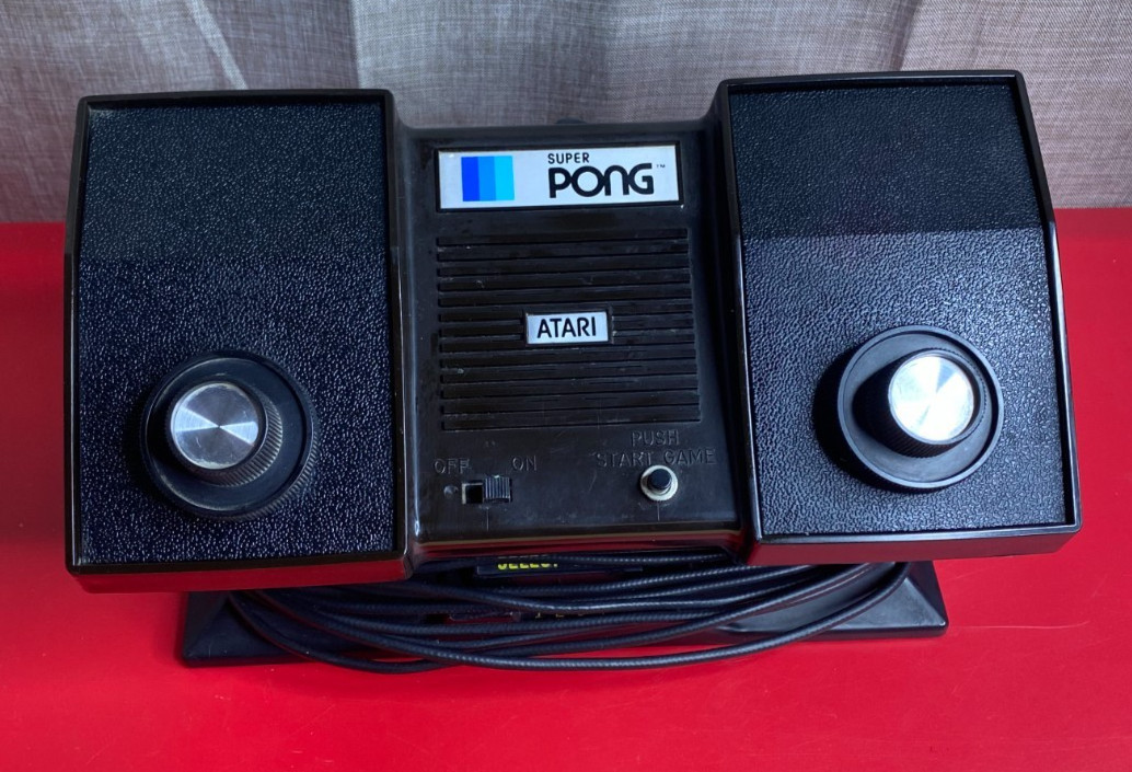 Vintage Atari SUPER PONG C-140 Early Video Game Console – Untested but Clean!