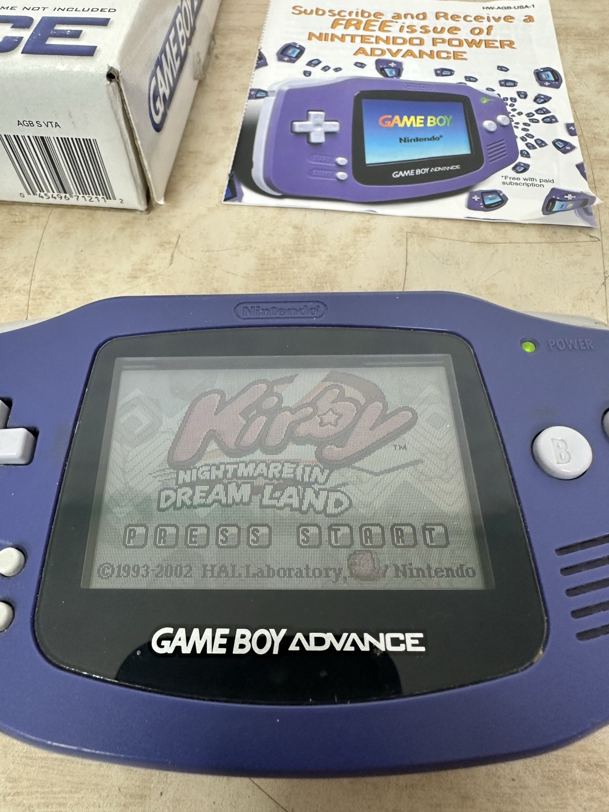 Nintendo Game Boy Advance AGB-001 Indigo Purple GBA Complete in Box CIB – WORKS!