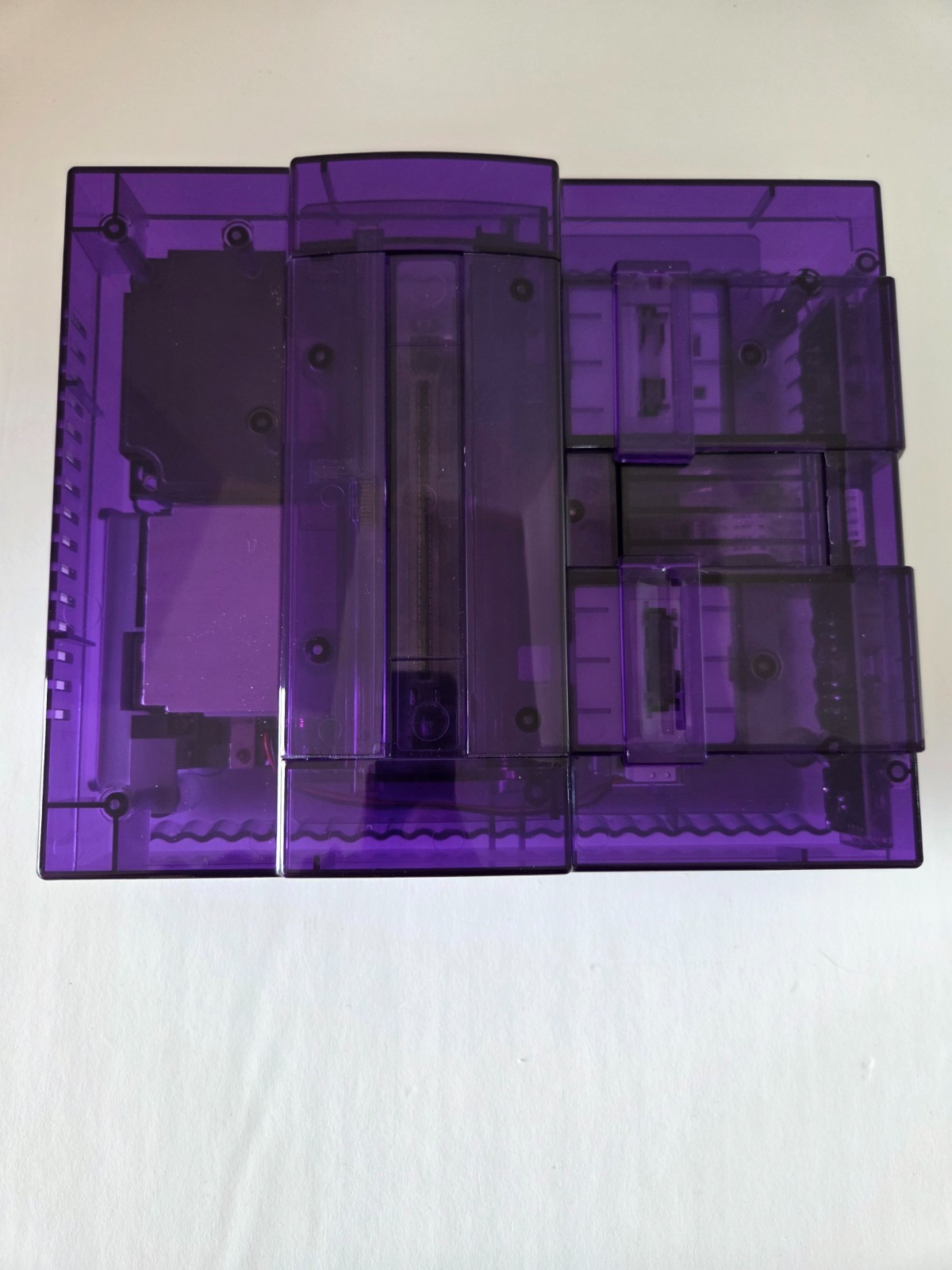 Custom Super Nintendo Console Transparent Purple with Power Supply