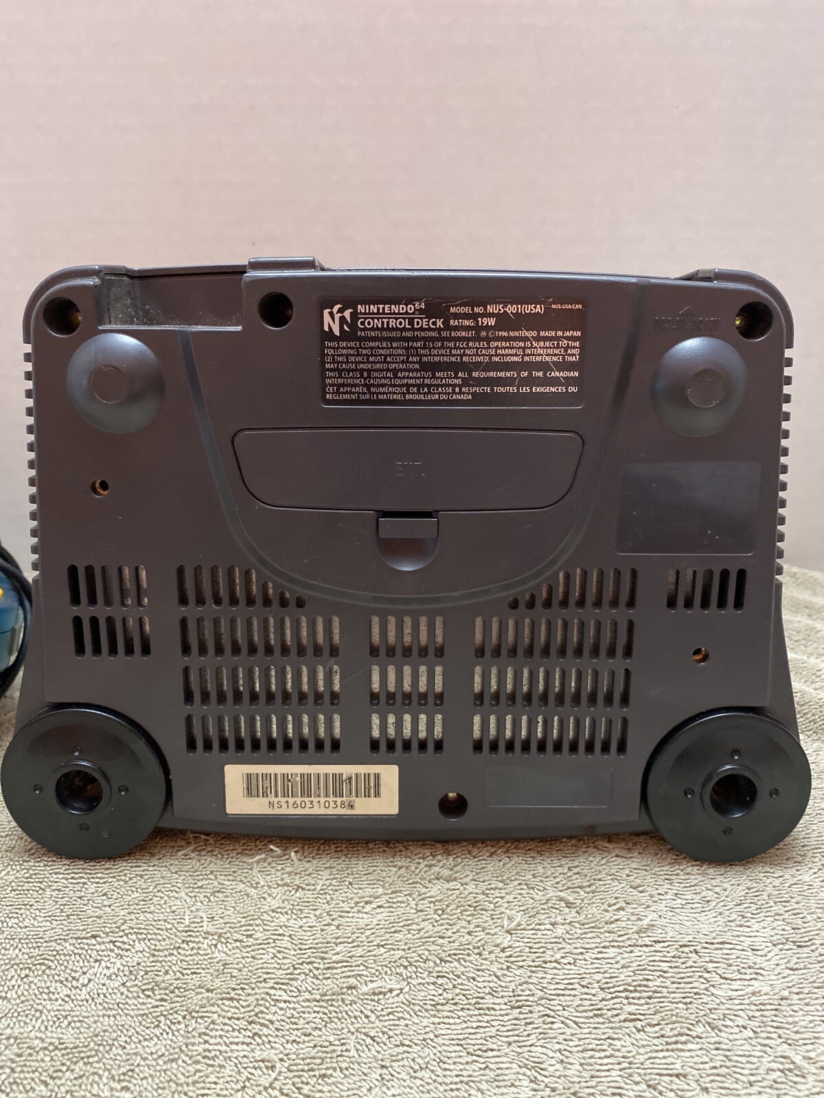 NOT WORKING Nintendo 64 Charcoal Grey Console w/ Damaged Controller & No Cords
