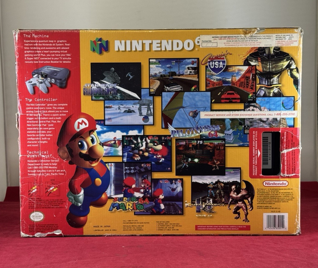 Nintendo 64 Console In Original Box w/ 3 Controllers