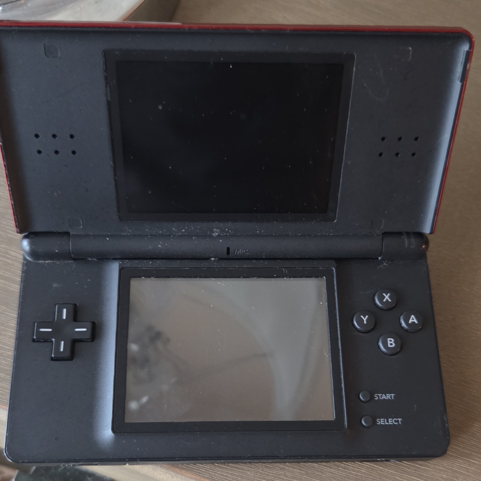 Nintendo DS Lite Red Black Handheld Console Dual Screen Headphone Jack