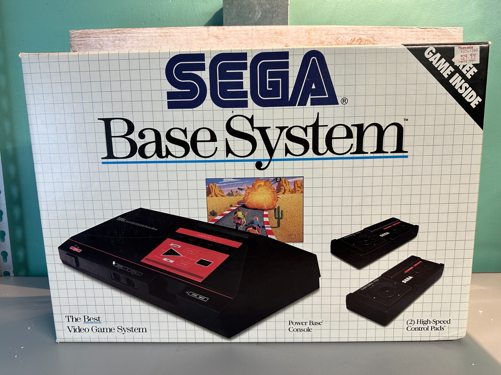1988 Sega Master System Console In The Box With Game Clean Inv-1213