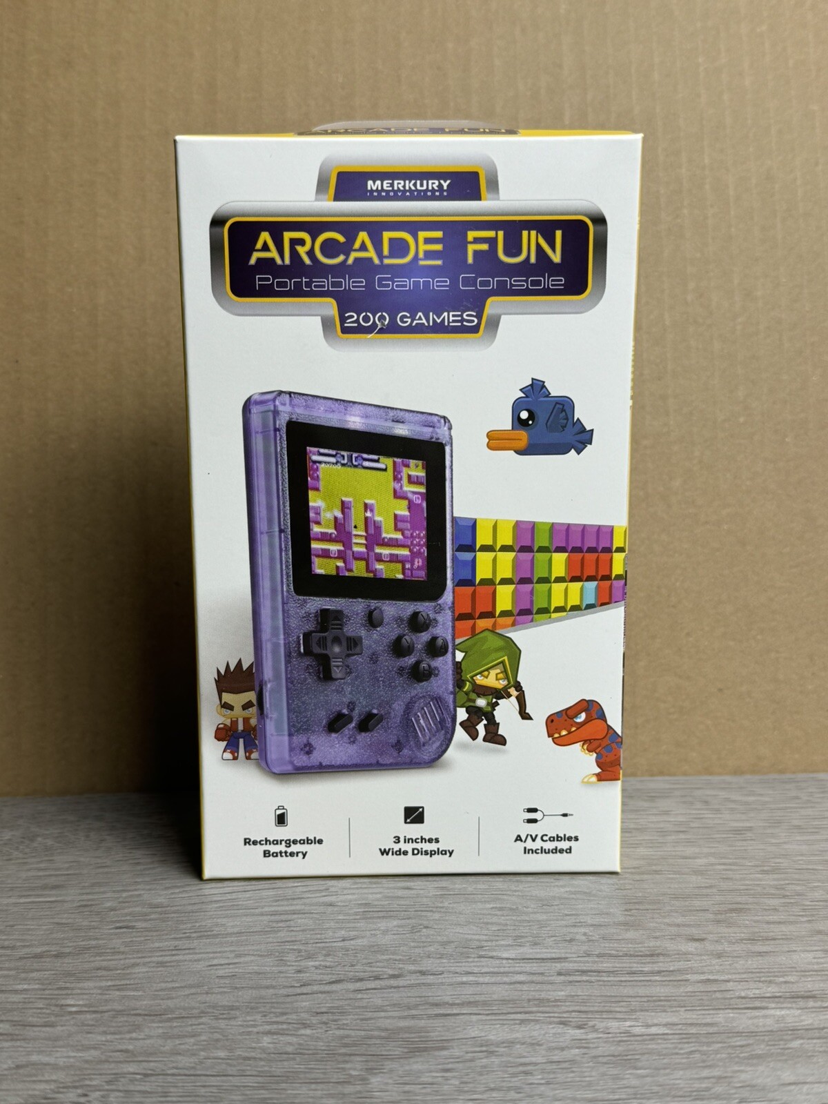 Portable Arcade Game Console Game Boy Style 200 Games Merkury Innovations