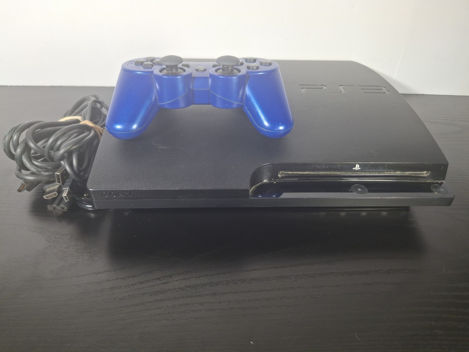 Sony Playstation 3 PS3 Slim CECH-3001A 160GB W All Cords+ Blue Controller Tested