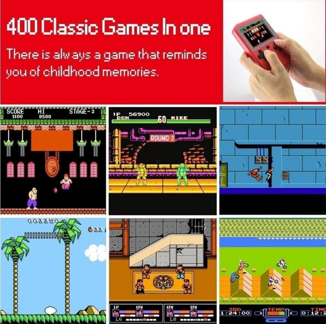 Game Box Plus Handheld Game 400 in 1 Transparent Game Console