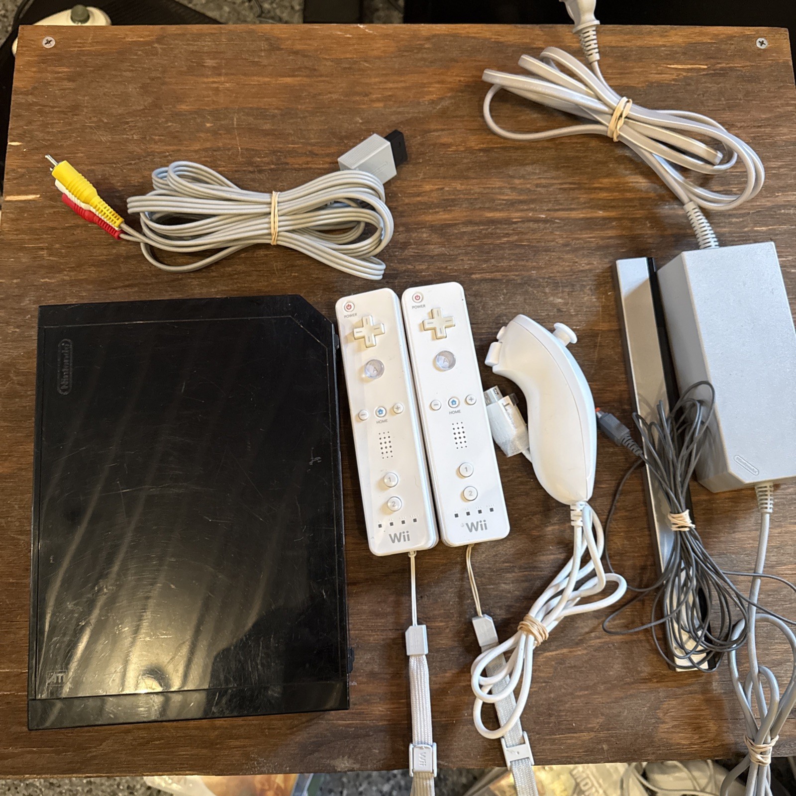 Nintendo Wii Console w/ 2 Controllers – RVL-101- Black- Tested + In Good Shape