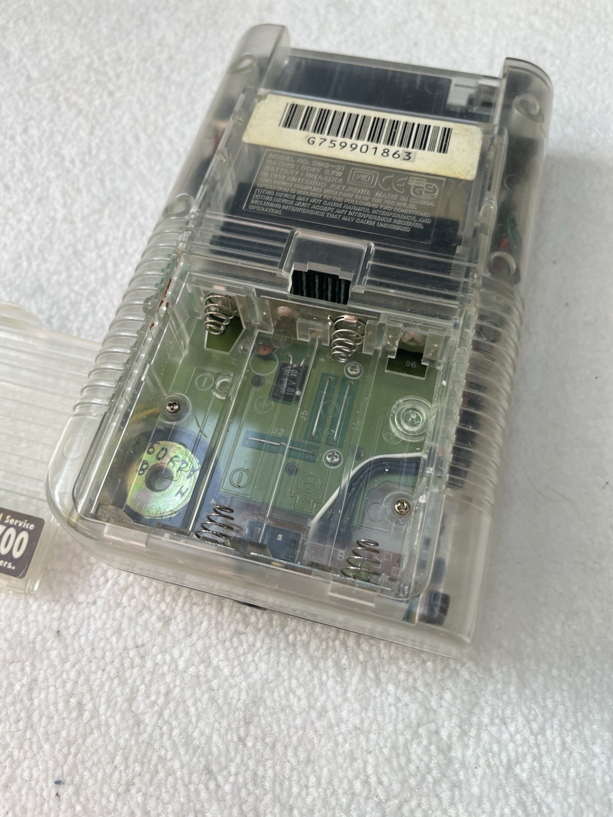 Nintendo Game Boy Transparent Clear Classic Handheld Console *TESTED WORKS*