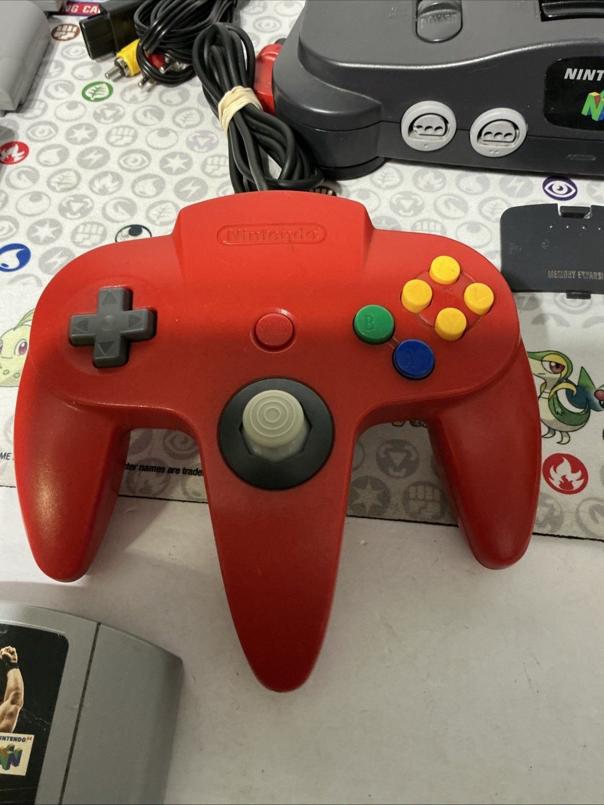 Nintendo 64 N64 Console Bundle Tested Working 2 OEM Controllers – 10 Games!