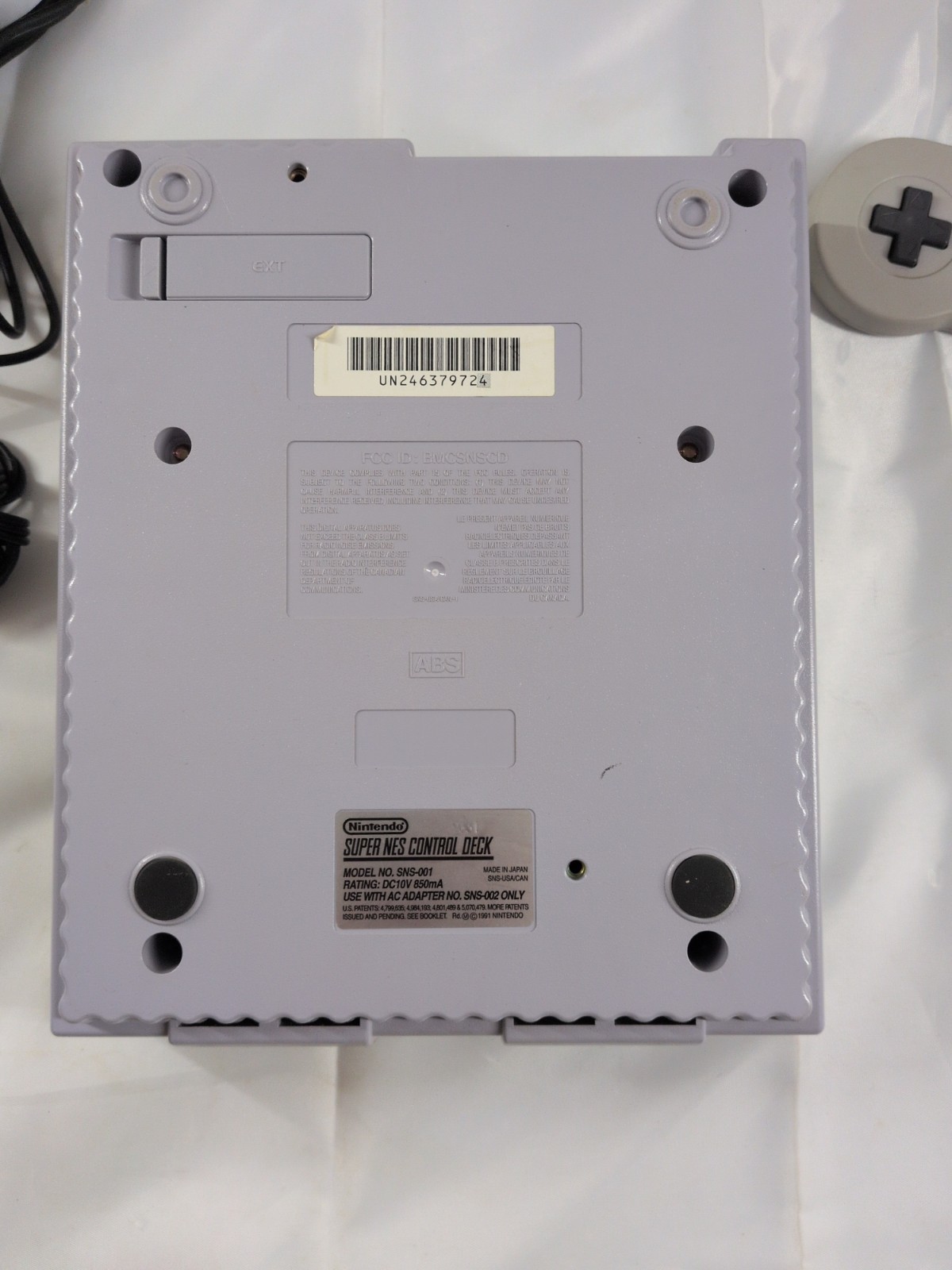 Super Nintendo Console CLEAN WORKING SNES SNS-001 Tested Cables & 2 Controllers